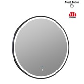 Badkamerspiegel Ibiza Rond 100x100cm Zwart LED-Verlichting front anticondens aluminium lijst Badkamerspiegel Ibiza Rond 100x100cm Zwart LED-Verlichting front anticondens aluminium lijst