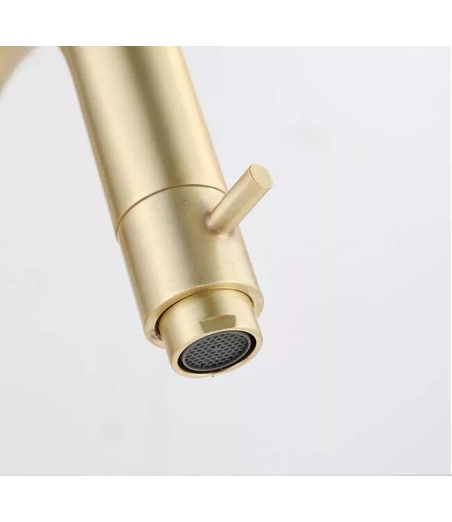 SaniPro Toiletkraan Cinci Laag Goud geborsteld messing 21cm