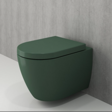 Randloos Hangtoilet Bocchi Jet Flush Mat Groen incl. Softclose toiletbril.