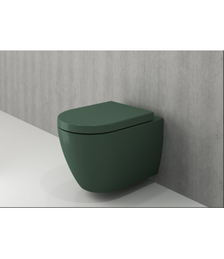 CREAVIT Randloos Hangtoilet Bocchi Jet Flush Mat Groen incl. Softclose toiletbril.