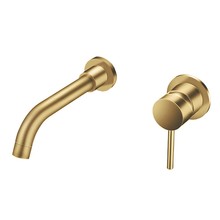 Inbouw wastafelkraan Rome Geborsteld Goud Creavit Aloni Mengkraan uitloop 22cm