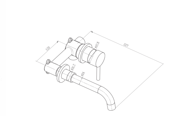 Inbouw wastafelkraan Rome Geborsteld Goud Creavit Aloni Mengkraan uitloop 22cm