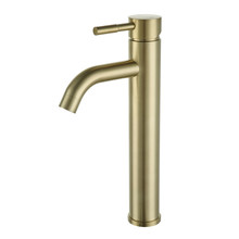 Wastafelkraan Rocco Opbouw Hoog Rond Geborsteld Goud 1 Greeps