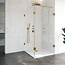 Douchecabine Venus Vierkant Draaideur 98x97.7x200cm Antikalk Helder Glas Profielloos 8mm Veiligheidsglas Geborsteld Goud