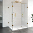 Diamond Line Douchecabine Venus Rechthoek Draaideur 138x97.7x200cm Antikalk Helder Glas Profielloos 8mm Veiligheidsglas Geborsteld Goud