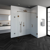 Douchecabine Venus Rechthoek Draaideur 158x97.7x200cm Antikalk Helder Glas Profielloos 8mm Veiligheidsglas Geborsteld Koper