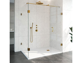 Douchecabine Venus Rechthoek Draaideur 158x97.7x200cm Antikalk Helder Glas Profielloos 8mm Veiligheidsglas Geborsteld Goud