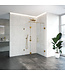 Douchecabine Venus Rechthoek Draaideur 98x87.7x200cm Antikalk Helder Glas Profielloos 8mm Veiligheidsglas Geborsteld Goud