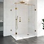 SaniPRO Douchecabine Venus Rechthoek Draaideur 138x87.7x200cm Antikalk Helder Glas Profielloos 8mm Veiligheidsglas Geborsteld Goud