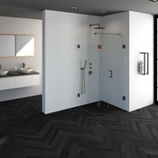 Douchecabine Venus Vierkant Draaideur 88x87.7x200cm Antikalk Helder Glas Profielloos 8mm Veiligheidsglas Geborsteld Koper