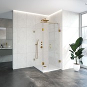 Douchecabine Venus Vierkant Draaideur 88x87.7x200cm Antikalk Helder Glas Profielloos 8mm Veiligheidsglas Geborsteld Goud