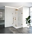 Douchecabine Venus Vierkant Draaideur 88x87.7x200cm Antikalk Helder Glas Profielloos 8mm Veiligheidsglas Geborsteld Goud