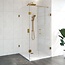 Douchecabine Venus Vierkant Draaideur met Draaibare Zijwand 98.8x97.7x200cm Antikalk Helder Glas Profielloos 8mm Veiligheidsglas Geborsteld Goud