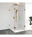 Douchecabine Venus Vierkant Draaideur met Draaibare Zijwand 98.8x97.7x200cm Antikalk Helder Glas Profielloos 8mm Veiligheidsglas Geborsteld Goud