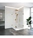 Douchecabine Venus Vierkant Draaideur met Draaibare Zijwand 98.8x97.7x200cm Antikalk Helder Glas Profielloos 8mm Veiligheidsglas Geborsteld Goud