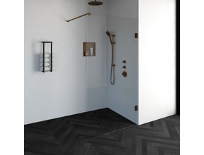 Inloopdouche Venus 107.7x200cm Antikalk Helder Glas Profielloos 8mm Veiligheidsglas Geborsteld Koper
