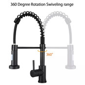 Creavit Keukenkraan Evita Zwart Mat met uittrekbare Handdouche sproeiknop