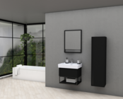 Industrieel Badkamermeubel Creavit Sharp Zwart 60x47x50cm met Stalen frame en wastafel met 1 kraangat overloop Industrieel Badkamermeubel Creavit Sharp Zwart 60x47x50cm met Stalen frame en wastafel met 1 kraangat overloop
