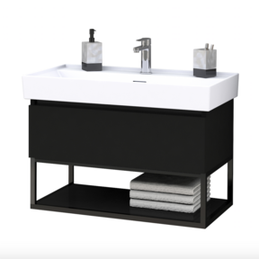 Industrieel Badkamermeubel Creavit Sharp Zwart 80x47x50cm