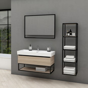 Industrieel Badkamermeubel Creavit Sharp 100x47x50cm met Stalen frame en wastafel met 1 kraangat overloop