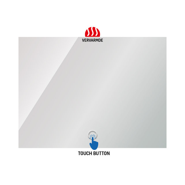 Creavit Badkamerspiegel Queen 80x60cm met LED-Verlichting Touchbediening  dimbaar Spiegel verwarming Anti-Condens
