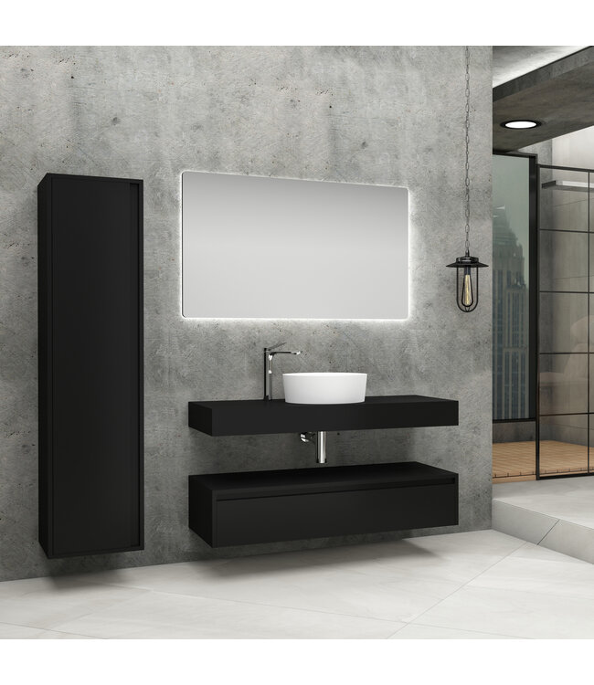 Badkamerspiegel Queen 120x60cm met LED-Verlichting Touchbediening  dimbaar Spiegel verwarming Anti-Condens