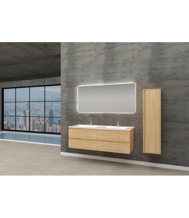 Creavit Badkamerspiegel Queen 160x60cm met LED-Verlichting Touchbediening  dimbaar Spiegel verwarming Anti-Condens