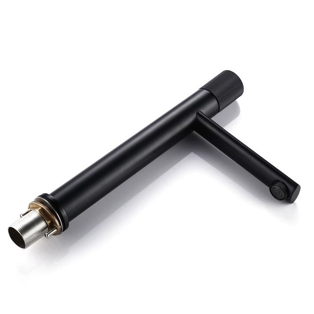 Wastafelkraan Hoog Quo Lux Mengkraan Zwart Mat 31cm