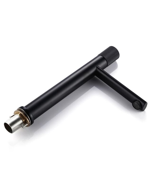 Wastafelkraan Hoog Quo Lux Mengkraan Zwart Mat 31cm