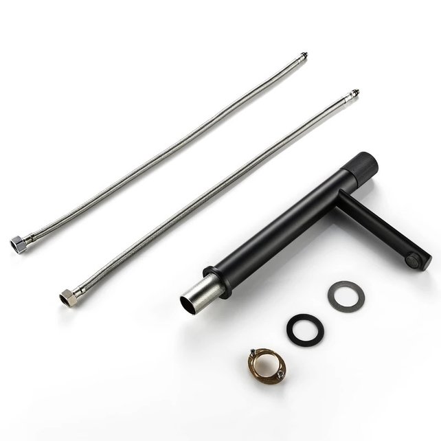 Wastafelkraan Hoog Quo Lux Mengkraan Zwart Mat 31cm