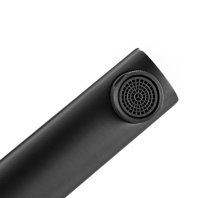 Wastafelkraan Hoog Quo Lux Mengkraan Zwart Mat 31cm