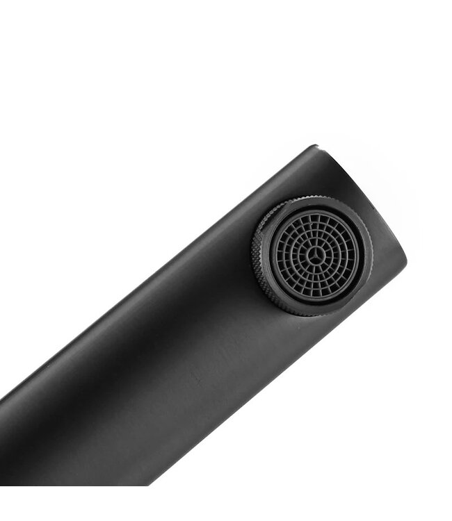 Wastafelkraan Hoog Quo Lux Mengkraan Zwart Mat 31cm