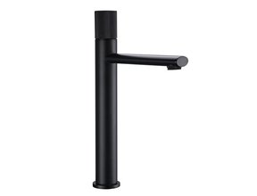 Wastafelkraan Hoog Quo Lux Mengkraan Zwart Mat 31cm