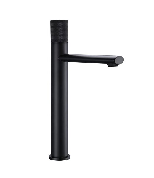 SANETTI Wastafelkraan Hoog Quo Lux Mengkraan Zwart Mat 31cm