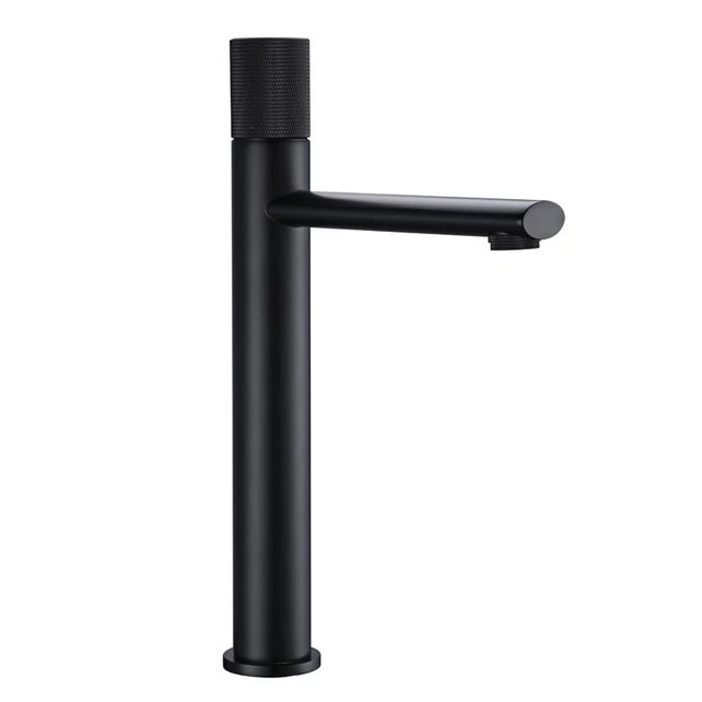 Wastafelkraan Hoog Quo Lux Mengkraan Zwart Mat 31cm