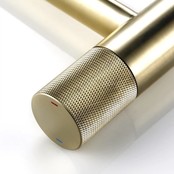 Wastafelkraan Hoog Quo Lux Mengkraan Geborsteld Goud 31cm