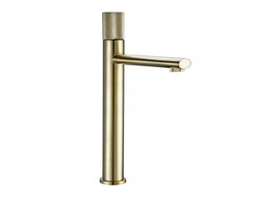 Wastafelkraan Hoog Quo Lux Mengkraan Geborsteld Goud 31cm