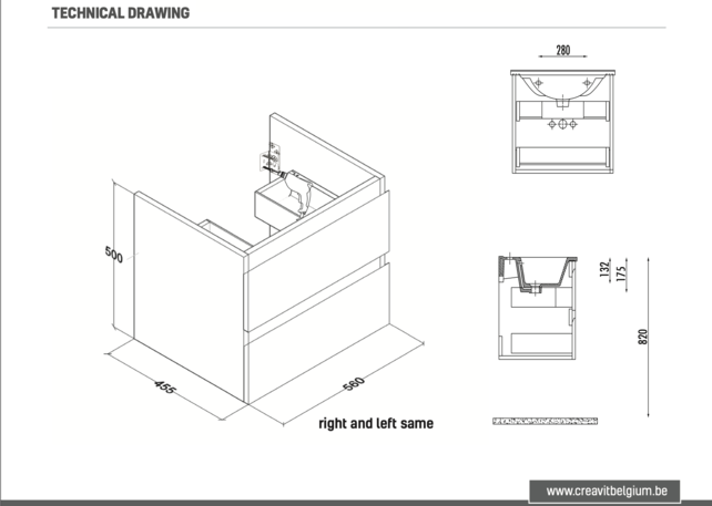 Wastafelonderkast Sally Mat Wit 60cm 56x45,5x50cm 2x Softclose lades MDF Voorgemonteerd Wastafelonderkast Sally Mat Wit 60cm 56x45,5x50cm 2x Softclose lades MDF Voorgemonteerd