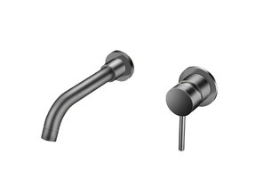Inbouw wastafelkraan Rome Gunmetal Creavit Aloni Mengkraan uitloop 22cm