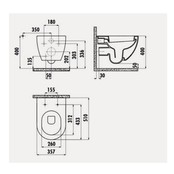 Creavit FE320 Hangtoilet Antraciet Mat 51x35,5x29CM met softclose toiletbril met spoelrand