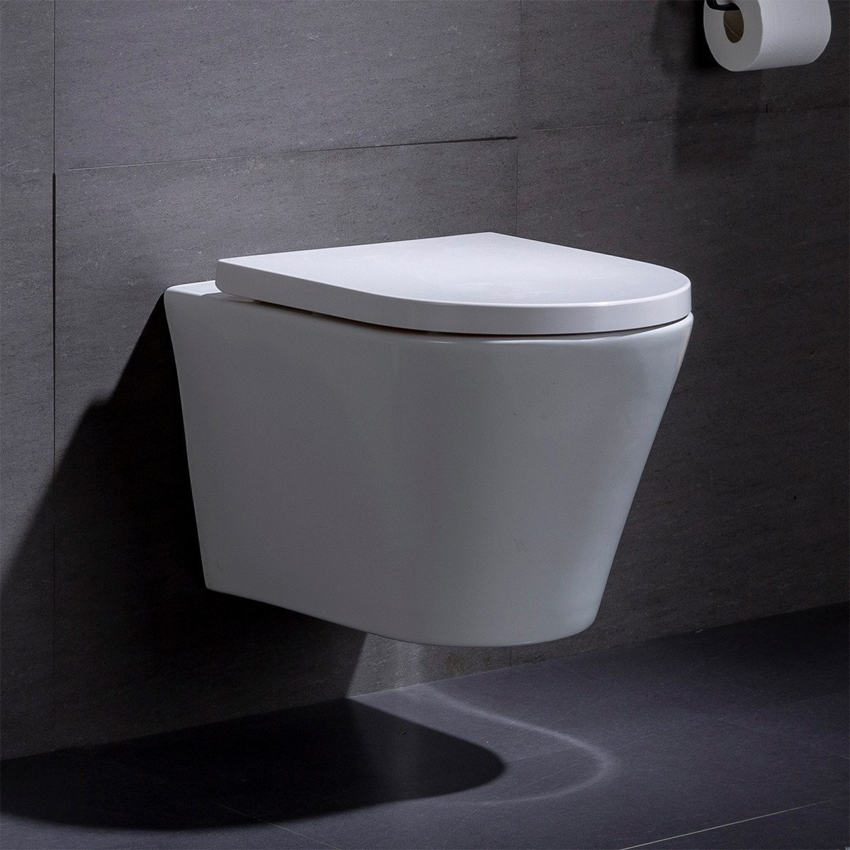optioneel Matig Eik Randloos Hangtoilet Saturna Wandcloset Hangend toilet WC Pot incl.  Toiletbril Flatline 52x42x27cm