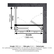 Douchecabine Venus Rechthoek Draaideur met Draaibare Zijwand 138.8x97.7x200cm Antikalk Helder Glas Profielloos 8mm Veiligheidsglas Geborsteld Koper Douchecabine Venus Rechthoek Draaideur met Draaibare Zijwand 138.8x97.7x200cm Antikalk Helder Glas Profielloos 8mm Veiligheidsglas Geborsteld Koper