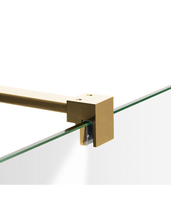 Douchecabine Venus Vierkant Draaideur 88x87.7x200cm Antikalk Helder Glas Profielloos 8mm Veiligheidsglas Geborsteld Goud