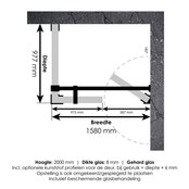 Douchecabine Venus Rechthoek Draaideur 158x97.7x200cm Antikalk Helder Glas Profielloos 8mm Veiligheidsglas Geborsteld Goud Douchecabine Venus Rechthoek Draaideur 158x97.7x200cm Antikalk Helder Glas Profielloos 8mm Veiligheidsglas Geborsteld Goud