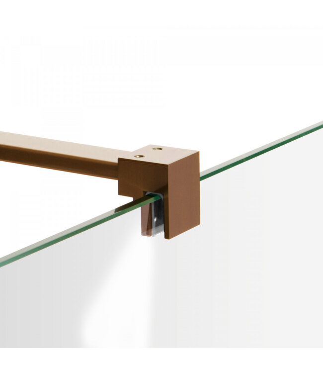 Douchecabine Venus Rechthoek Draaideur 118x97.7x200cm Antikalk Helder Glas Profielloos 8mm Veiligheidsglas Geborsteld Koper