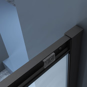 Douchecabine Lara Nano Zwart 100x100x200cm 8mm Veiligheidsglas Vierkant Hoekinstap Schuifdeur Helder Glas Mat Zwart profiel Douchecabine Lara Nano Zwart 100x100x200cm 8mm Veiligheidsglas Vierkant Hoekinstap Schuifdeur Helder Glas Mat Zwart profiel