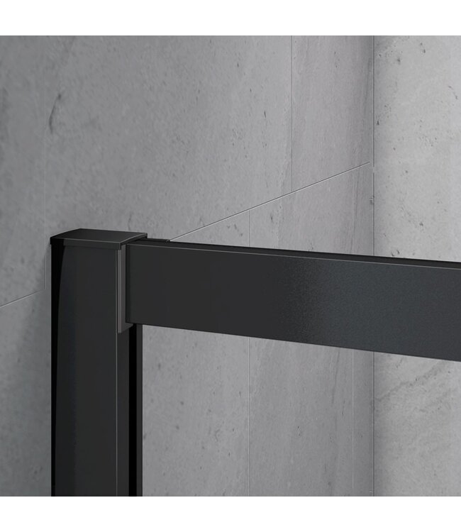Douchecabine Donna 100x100 cm Mat Zwart Schuifdeur Hoekinstap Vierkant
