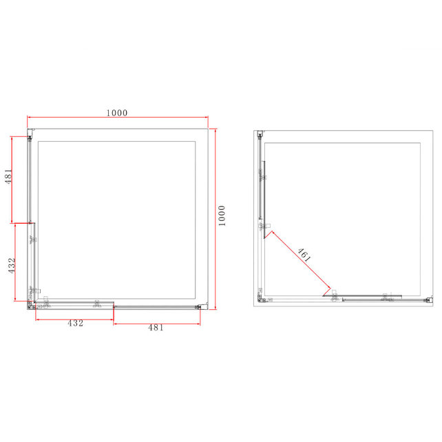 Douchecabine Donna 100x100 cm Mat Zwart Schuifdeur Hoekinstap Vierkant Douchecabine Donna 100x100 cm Mat Zwart Schuifdeur Hoekinstap Vierkant