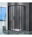 Douchecabine Donna 80x80 cm Mat Zwart Schuifdeur Hoekinstap Vierkant