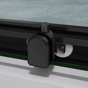 Douchecabine Donna 80x80 cm Mat Zwart Schuifdeur Hoekinstap Vierkant